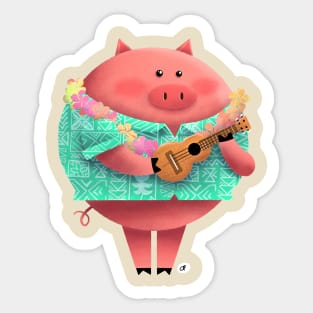 Ukulele Pig Sticker